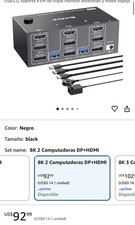 KCEVE 2:3 Triple Monitor KVM Switch DP/HDMI USB 3.0 8K Wired Remote picture