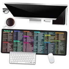 Python Commands Shortcuts Mouse Pad Desk Pad,XL Cheat Sheet Python 80x30 picture