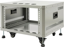 6U Network & Stereo Rack, Universal AV Equipment Rack with Caster Wheels, 22-Inc picture