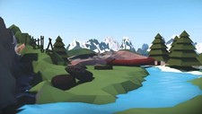 Landscape low poly mountains mist dead trees forest Custom Gaming Mat Desk picture