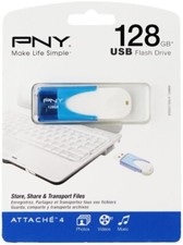NEW PNY Attache 4 128GB USB 2.0 Flash Drive Blue/White P-FD128ATT4BW-GE thumb picture