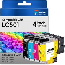 4pk LC501 XL Ink Cartridges for Brother MFC-J1260DW MFC-J1360DW J1410DW LC501 picture