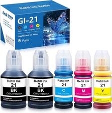Refill Ink Bottle Set Compatible for Canon GI-21 Megatank G1220 G2260 G3260-5pk picture