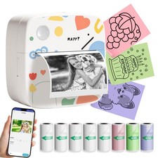 LAIBEAR Sticker Printer 9 Rolls Thermal Paper, Little Thermal Printer picture