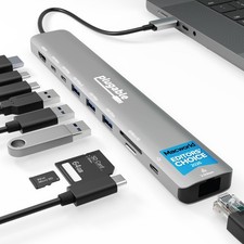 Plugable USB C Hub: 10-in-1 Multiport Adapter (8K/4K 144Hz HDMI 2.1, 2.5G picture