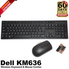 Dell KM636 Wireless Keyboard Mouse Combo Spanish Latin American Black 5WH32 picture