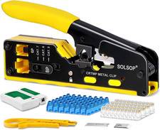 Solsop Pass through RJ45 Crimp Tool Kit All-In-One Ethernet Crimper picture