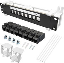 8 Port Patch Panel Cat6 Keystone Coupler Unshielded (EC Listed) Wall Mount 10Inc picture