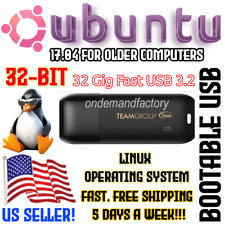 Linux Ubuntu 17.04 32-Bit for Older Computers OS DVD or USB Live Boot / Install picture