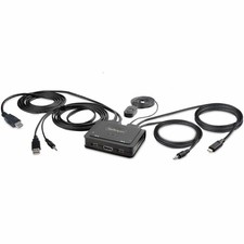 StarTech 2-Port USB-C & HDMI Cable KVM, 4K 60Hz, USB Powered, Hotkey, 6ft picture