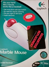 Logitech Marble Mouse Wired Trackball Vintage NOS New Open Box-Read description picture
