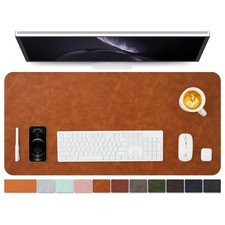 Distressed Leather Desk Mat  NonSlip PU Desk Pad for Office and Home  Desk Or... picture