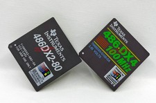 2PCS TI 486DX2-80 TI486-DX4 antique gold-plated CPU high collectible value picture