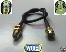 10' RG174 LOW LOSS FLEX COAX CABLE SMA MALE TO SMA Female Bulkhead ships from US picture