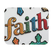 Inspirational Mouse Pad - Colorful 'Faith' Design, Desk Accessory, Gift for picture