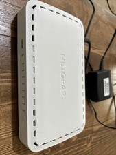 NETGEAR GS608v4 8-Port Gigabit Desktop Switch & Power Supply  +  3x LAN Cables picture