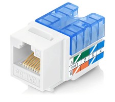 Everest Media Solutions 90° Angled CAT5e Keystone Jack in White 50-Pack Box picture