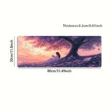 1pc Large-sized Esports Gaming Mouse Pad Featuring a Woman Reading Under a Tre picture