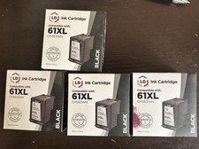 LD 61XL Black Ink Cartridge CH563WN for HP DeskJet/Envy/OfficeJet 4 Pack picture