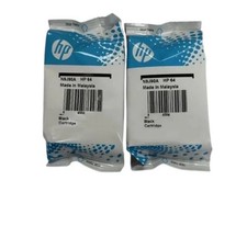 Genuine HP 64 Black Ink 2PK N9J90AN 3YP22AN OEM Sealed Bags Exp Apr 2026 New picture