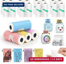 20 Rolls Mini Thermal Sticker Printer Paper 57x25mm Inkless Self-adhesive Paper picture