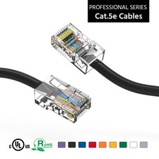 50Ft CAT5E UTP Ethernet Network Non Booted Cable Black picture