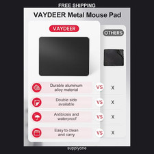 Vaydeer Aluminum Mouse Pad Waterproof Double Side Smooth Surface 9.05x7.08 Inch picture