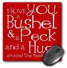3dRose I love you a bushel and a peck. Red. MousePad picture