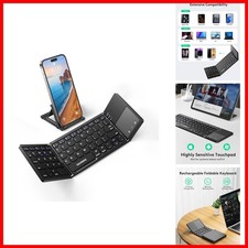 Samsers KT03 Foldable Bluetooth Keyboard with Touchpad Black picture