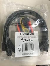 Belkin Dual-Head DP To DP KVM Combo Cable, 6 Ft KVM Cable F1D9020B06T (NIB) picture