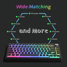 Pudding Keycaps, PBT Shine Through Keycaps 165 Keys Set Custom Key caps Set O... picture