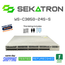 🔀 Cisco WS-C3850-24S-S • 24-Port SFP • IP Base • Dual PSU ⚡FastShip picture