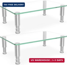 Hemudu 2 Pack Computer Monitor Riser with Height Adjustable Multi Media Desktop picture
