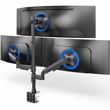 VIVO Triple Monitor Desk Mount, 2 Mechanical Arms + 1 Fixed Arm, Screens 32