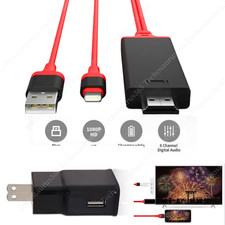 For iPhone iPad 1080P HDMI Mirroring AV Cable Phone to TV HDTV Adapter Sync Cord picture