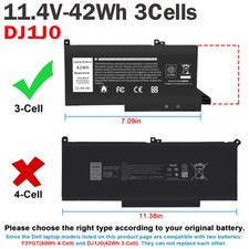 LOT DJ1J0 Battery For Dell Latitude 12 7280 7290 13 7380 7390 14 7480 7490 Serie picture