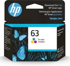 Original HP 63 Tri-color Ink Cartridge Works with HP DeskJet 1112, 2130, 3630 picture