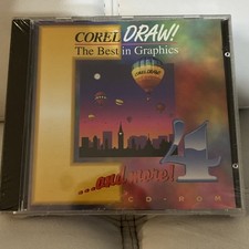 SEALED Corel DRAW 4 OEM Graphics Software CD-ROM New Vintage Nos Draw And More picture