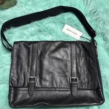COLE HAAN Black Leather Crossbody Messenger Laptop Bag Shoulder NEW WITH TAG picture