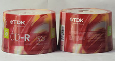 (2)-TDK CD-R 50 DISCS 52X 80 MIN 700MB Spindle Genuine Authentic New & Sealed picture