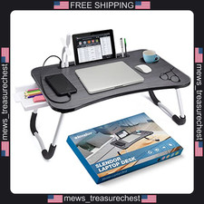 Lap Desk for Laptop and Reading with Storage, Cup Holder, Light picture