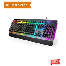 Wired Gaming Keyboard, RGB Backlit Keyboard with Metal Panel Design picture
