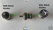 BNC Male Plug to SMB Male Plug 50oHm Straight Adapter RF Connector Converter USA picture