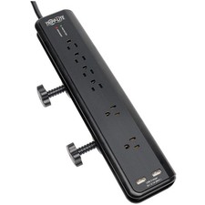 TRIPP LITE TLP606DMUSB Surge Protector Strip,6 Outlet,Black 30EF41 picture