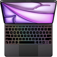 Typecase Edge PRO Keyboard Case iPad Air 13 Pro 12.9 RGB Trackpad Aluminum Black picture