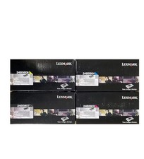 Set of Lexmark 24B5804 Cyan 24B5805 Magenta 24B5806 Yellow 24B5807 Black Toners picture