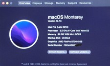 Apple Mac Pro Intel XEON 6-Core TURBO 3.9GHz 96GB RAM 2TB SSD 3 YEAR WARRANTY. picture