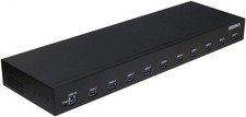 Sedna 10 Port USB 3.1 Gen I Hub (5Gbps) - 19 Inch 1U Rack Mount, Black picture