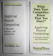 [Artificial intelligence] Applying Neural Computing seminar - 2 flyers, 1989 picture