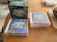 Pack Of 10 Maxell CD - R Data. 650 Megabyte. 6 Unopened, 4 Opened. picture